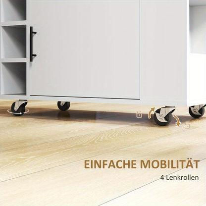 Keukentrolley – Keukenkast – Serveerwagen – Rolwagen – Opbergtrolley – Compact Werkblad – Duurzaam Hout, Metaal en Kunststof