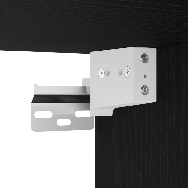 Set di Mobile TV a 3 Pezzi in Wood Ingegnerizzato Nero Practical Removable