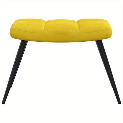 Fauteuil – Loungestoel – Relaxstoel – Zitstoel – Mustard Geel Fluweel – Inclusief Voetenbank – Afneembare Bekleding