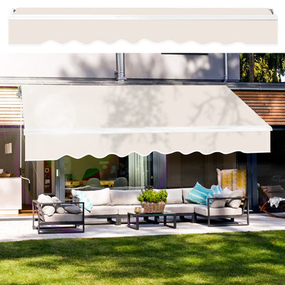 Zonwering Handmatig – Zonnescherm – Terraszonwering – Balkonzonwering – Tuinzonwering – Beige – Flexibele Maten 250x200 t/m 350x300 cm – Weerbestendig En UV-Bescherming