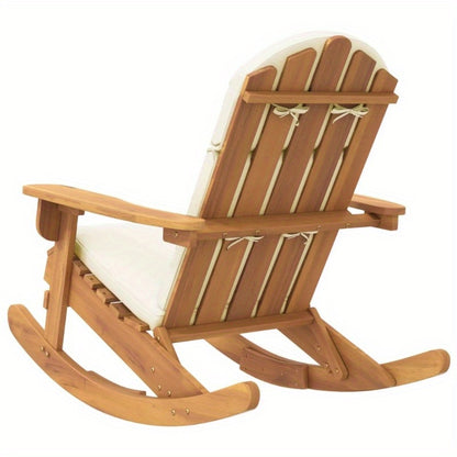 Adirondack Schommelstoel – Tuinstoel – Schommelstoel Voor Buiten – Relaxstoel – Acaciahout – Ergonomisch Ontwerp – Zachte Kussens