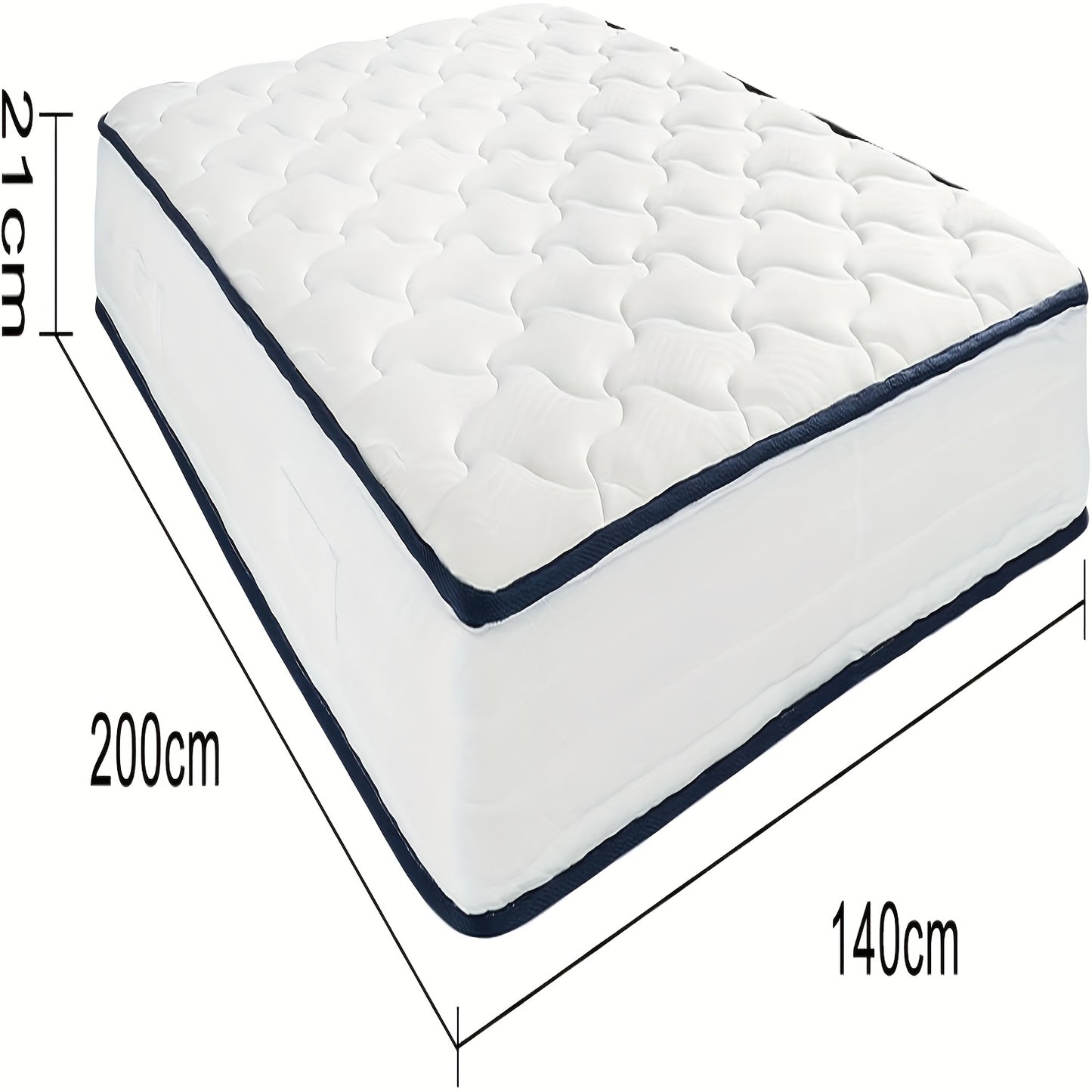 Matras – Pocketveringmatras – Tweepersoonsmatras – 7-Zones Matras – Stevig Matras – 140x200 cm – H3 Stevigheid – 21 cm Hoogte