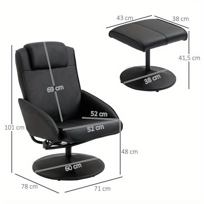 Ergonomic Recliner Chair with Footrest - Heavy-Duty Leisure Chair, Easy Assembly Living Room, Bedroom, Home Theater Seat - Sturdy Base for Hard Floors - Modern Minimalist Furniture for Reading, Watching TV, Napping - Space-Sa