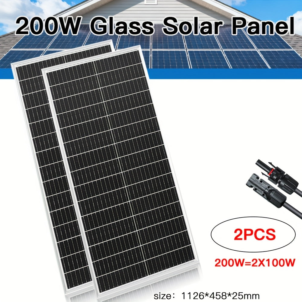 Zonnepaneel – Solar Paneel – Zonne-energie Paneel – Zonnestroom Paneel – 200W Kit – Hoog Rendement 23% – IP67 Waterdicht Aluminium Frame