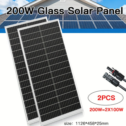Zonnepaneel – Solar Paneel – Zonne-energie Paneel – Zonnestroom Paneel – 200W Kit – Hoog Rendement 23% – IP67 Waterdicht Aluminium Frame