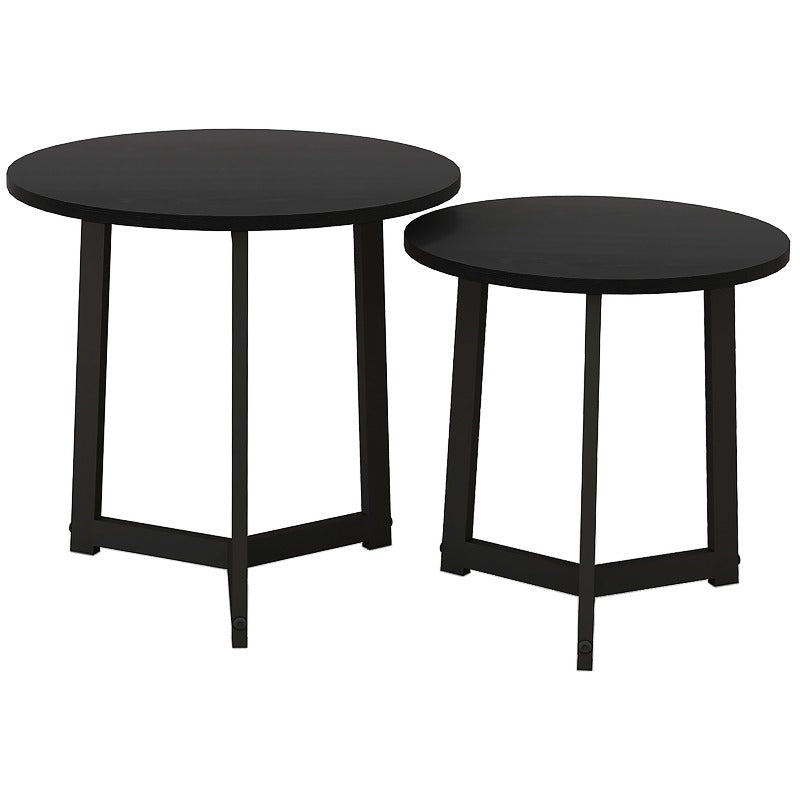 Ronde Bijzettafel – Salontafel – Accenttafel – Zwart Metaal Tafeltje – Hoektafel – Verstelbare Hoogte – Sterk Stalen Frame 35kg Capaciteit