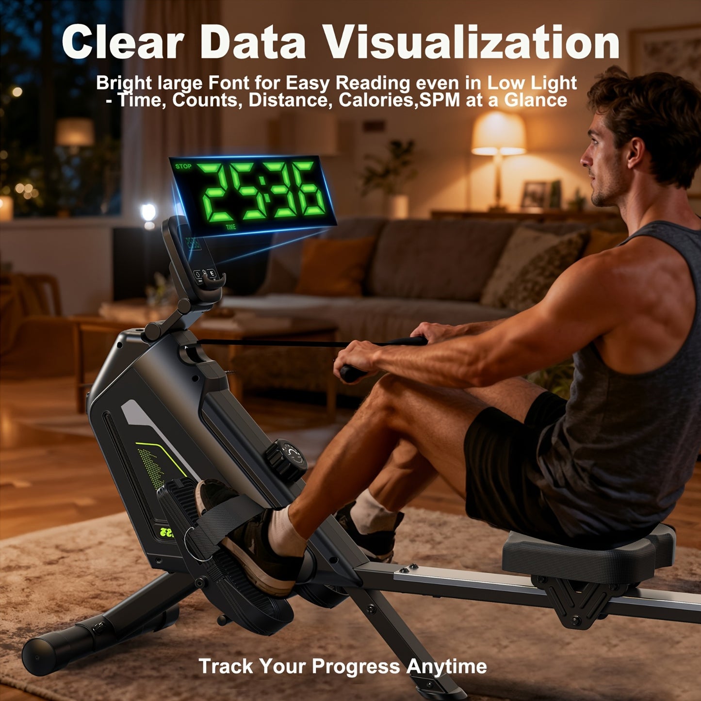 Roeitrainer – Roeimachine – Roeiapparaat – Fitnessapparaat – Trainingsmachine – Magnetisch Weerstandssysteem 16 Niveaus – Inklapbaar Met Max. 160 kg Draagkracht