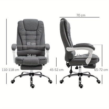 Ergonomische Bureaustoel – Bureaustoel Met Voetensteun – Comfortabele Werkstoel – Verstelbare Kantostoel – Relaxstoel Opvouwbaar – Verstelbare Hoogte 110-118 cm – Rugleuning Kantelbaar 135°