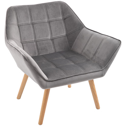 Fauteuil – Loungestoel – Relaxstoel – Accentstoel – Leunstoel – Scandinavisch Design – Fluwelen Bekleding – 67 x 61,5 x 71 cm