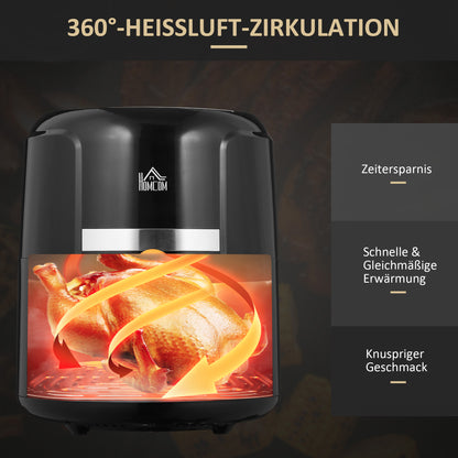 4L Heteluchtfriteuse – Airfryer – Luchtfriteuse – Friteuse Zonder Olie – Digitale Airfryer – 12 Voorinstellingen – Temperatuurinstelling 80-200°C – Antiaanbaklaag – Zwart