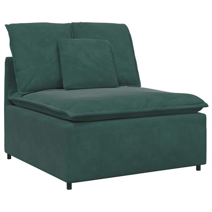Hoekbank – Modulaire Bank – L-vormige Bank – Zitbank – Loungesofa – Velvet Bekleding – Stevig Metalen Frame – Donkergroen
