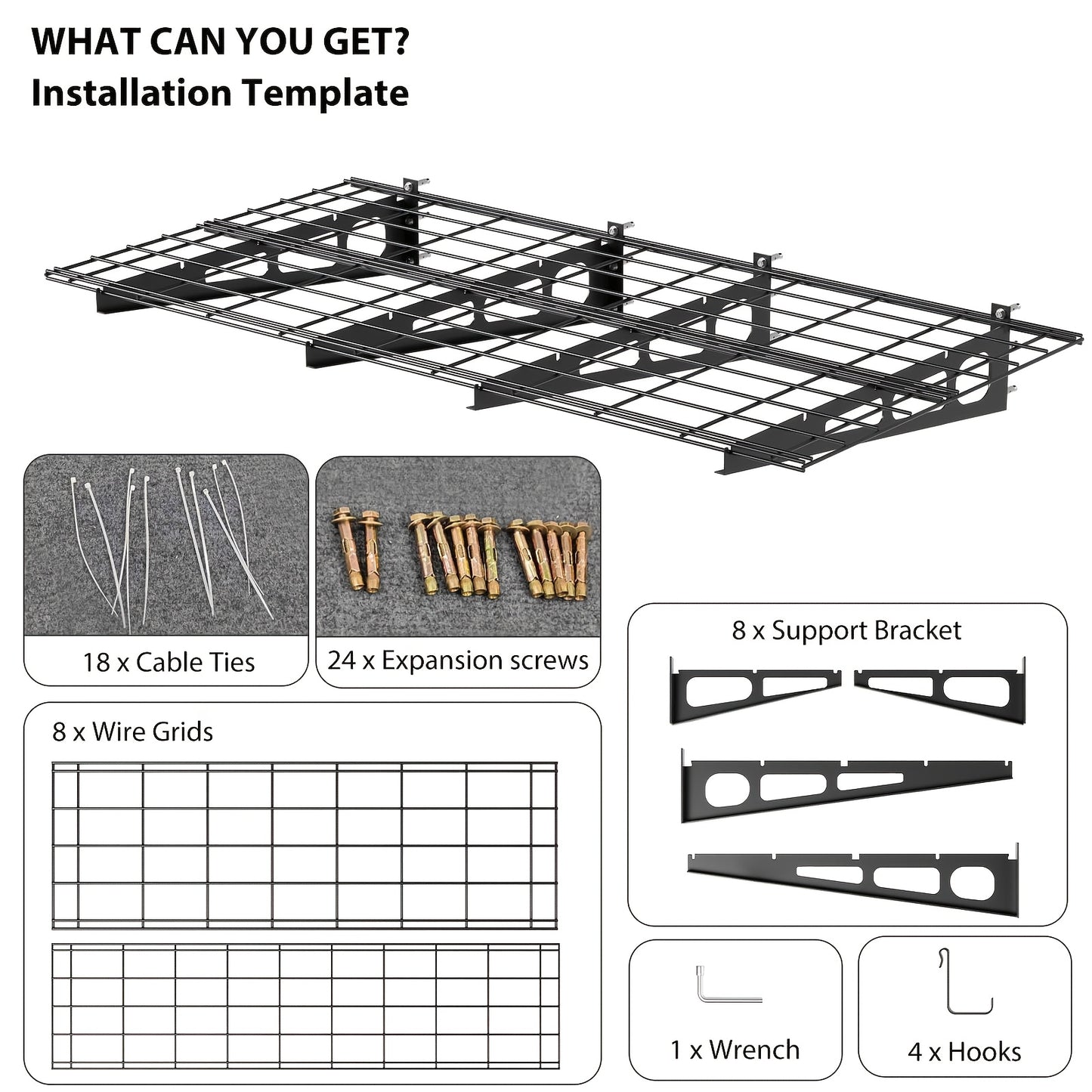 Heavy-Duty Wall Shelves for Garage Storage, Measuring 60.96X182.88 cm, Capable of Holding Up to 362.87 KG. This Set Includes Two Wall-Mounted Racks Suitable for Use in a Shop, Shed, Or Garage, Storage Racks