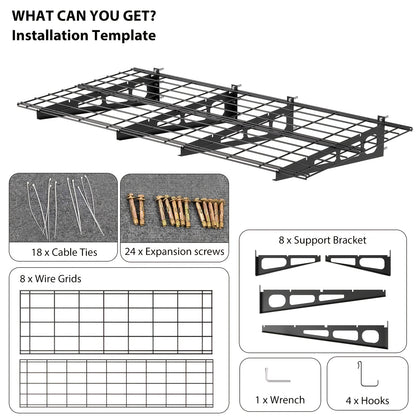 Heavy-Duty Wall Shelves for Garage Storage, Measuring 60.96X182.88 cm, Capable of Holding Up to 362.87 KG. This Set Includes Two Wall-Mounted Racks Suitable for Use in a Shop, Shed, Or Garage, Storage Racks