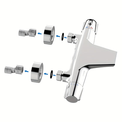 Thermostatische Douche – Douchesysteem – Regendouche – Handdouche – Douchekraan – Roestvrij Staal – 3 Sproeimodi – Zelfreinigende Handdouche