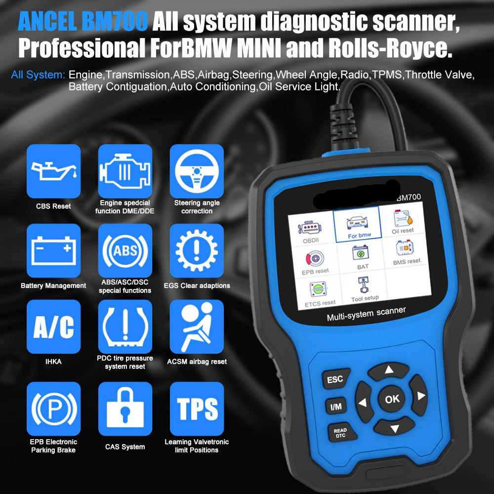 Autodiagnoseapparaat – OBD2 Scanner – Diagnosecomputer – Auto Uitleesapparaat – Foutcode Lezer – ABS & SRS Diagnose – EPB Reset & ABS Ontluchting – 12V Batterijtester