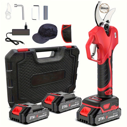 Elektrische Takkenschaar – Snoeischaar – Takkenknipper – Snoeigereedschap – Accu Snoeischaar – Met 2 Batterijen – 1000W Brushless Motor – Roestvrijstalen Messen & Digitaal Display