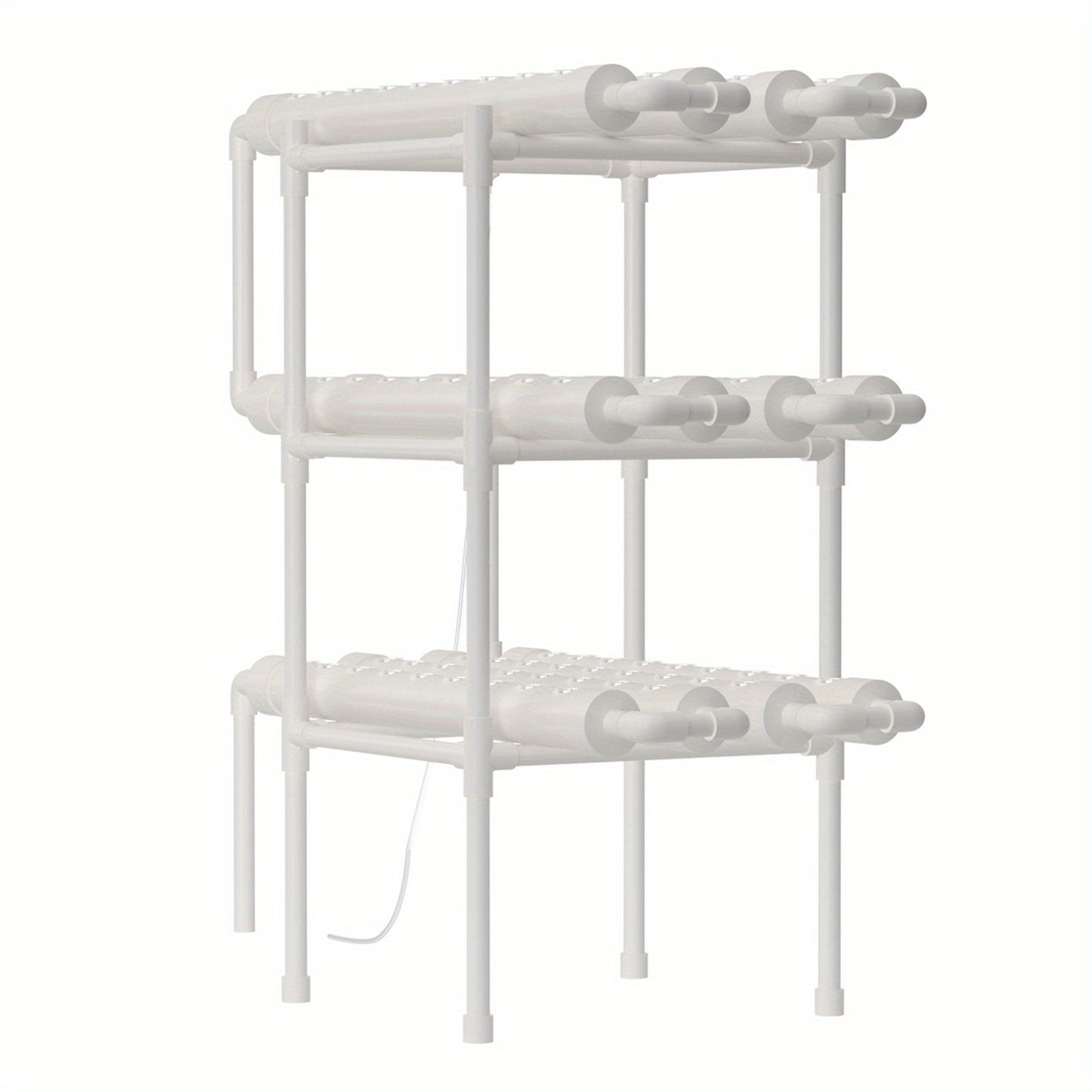 Hydroponicsysteem – Hydrocultuursysteem – Kweekset – Plantenbak – Hydrocultuur Rek – 108 Plantplaatsen – 3 Lagen – Duurzaam Metalen Frame – Inclusief Waterpomp en Plantmandjes - QUORE