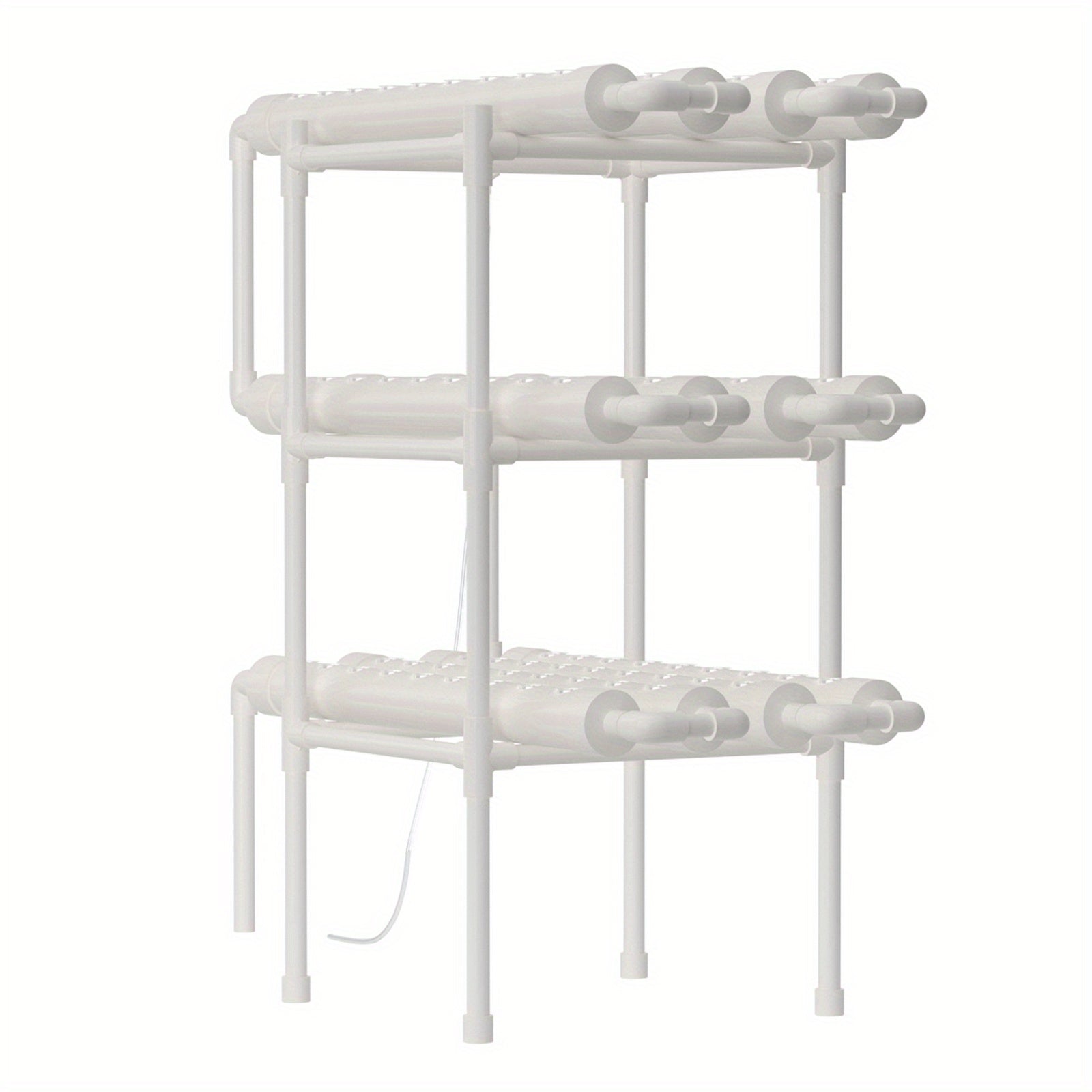 Hydroponicsysteem – Hydrocultuursysteem – Kweekset – Plantenbak – Hydrocultuur Rek – 108 Plantplaatsen – 3 Lagen – Duurzaam Metalen Frame – Inclusief Waterpomp en Plantmandjes - QUORE