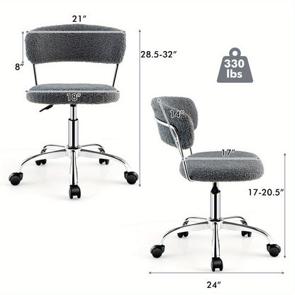 Bureaustoel – Office Chair – Gamestoel – Draaistoel – Bureaukruk – Verstelbare hoogte – Sherpa Bekleding Grijs