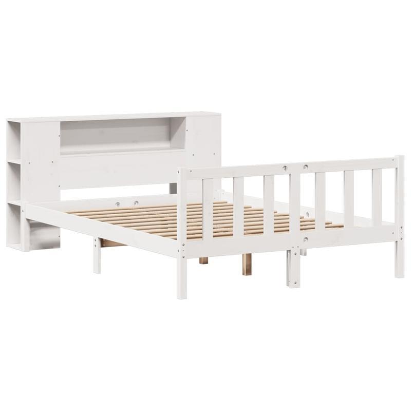 Bedframe – Platformbed – Ledikant – Slaapkamerbed – Bedombouw – Modern Design – 140x190 cm – Ruimtebesparend & Eenvoudige Montage – Stevig Massief Houten Frame – Wit