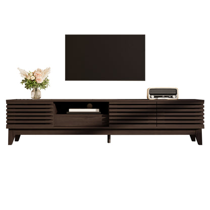 TV Console with One Drawer and Three Doors | Vintage Wood Finish, Metal Construction, Unique Design