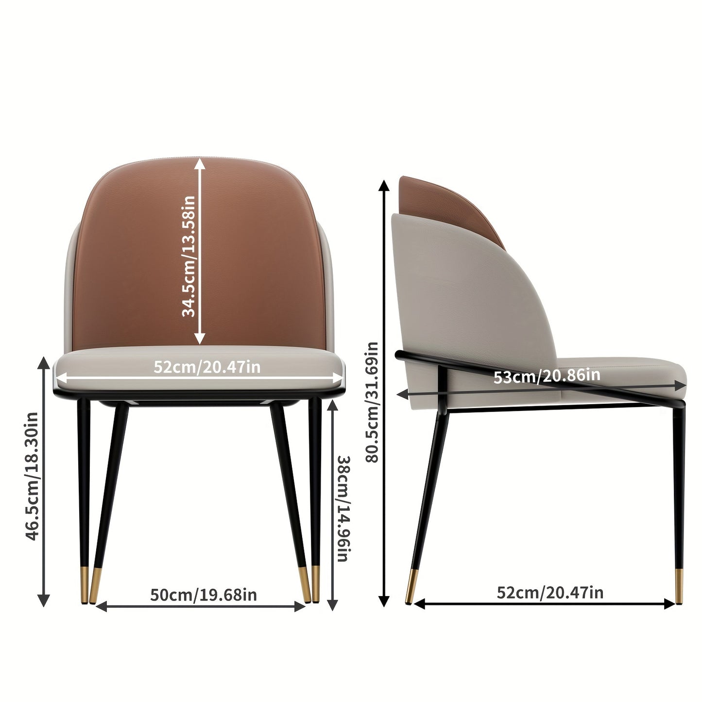 Eetkamerstoelen – Stoel – Dining Chair – Keukenstoel – Zithoekstoel – Set van 2 – Hoogwaardig Kunstleer – Memory Foam Zitting