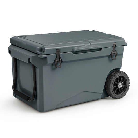 Koelbox – Mobiele Koelbox – IJsbox – Picknick Koeler – Wielen Koelbox – 71 Liter Inhoud – Stevige Wielen 19 cm