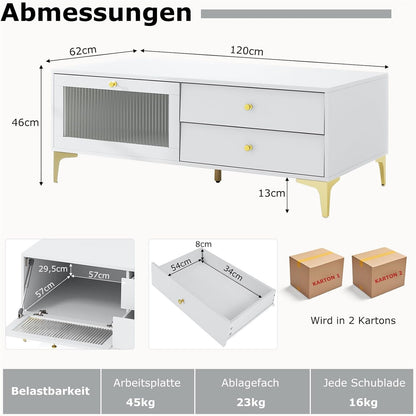 TV meubel – TV kast – TV stand – TV dressoir – Living room meubel – Voor 55 inch TV – Tempered glass vouwdeur – Metalen poten