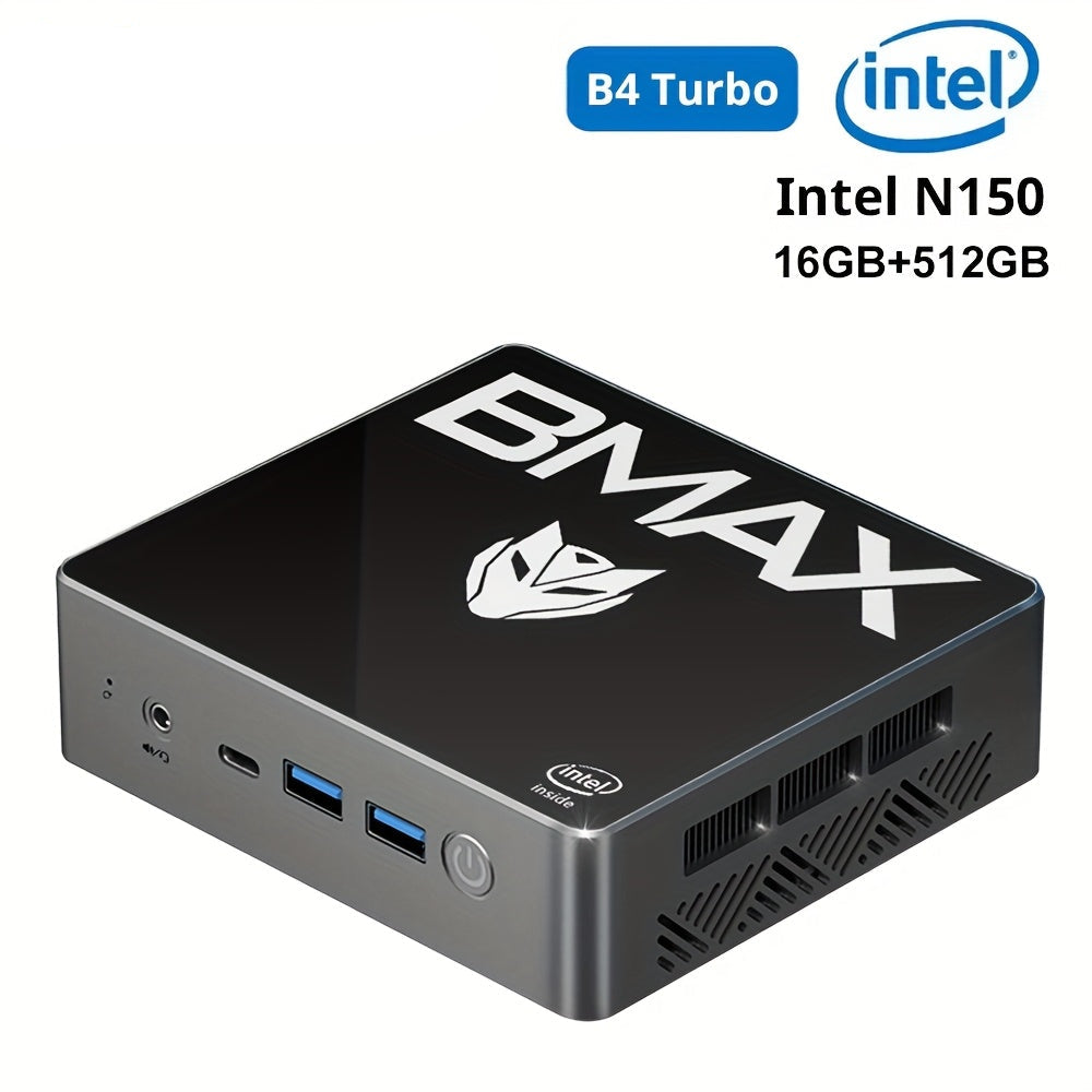 Mini PC – Compact Desktop Computer – Kleine PC – Stille Werkplek PC – Intel N150 Turbo – 16GB RAM – 512GB SSD – Slim Lichtgewicht Design – Intel Graphics
