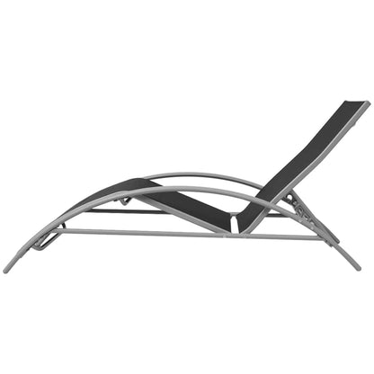 Loungeset – Tuinset – Ligstoel – Loungestoelen – Aluminium Frame – 5 Verstelbare Rugleuningen – Inclusief Parasol