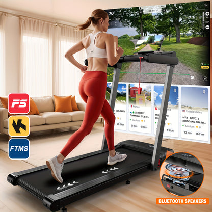 Loopband – Hometrainer – Fitnessapparaat – Workout Machine – Huisgym – 12 Km/h Snelheid – Dubbel LED Display – Opvouwbaar – App Compatibel – Afstandsbediening – Zwart