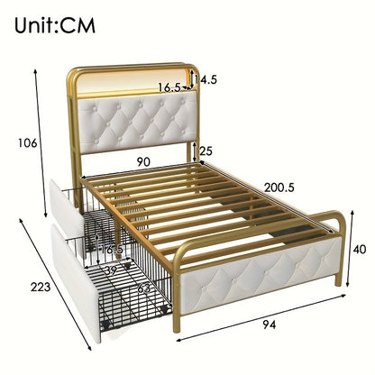 Bedframe – Bedbodem – Slaapbank – Eenpersoonsbed – Tweepersoonsbed – Modern Wit – Platform Bedraad Met Hoofdbord – Duurzaam Bamboe – Voorgemonteerd