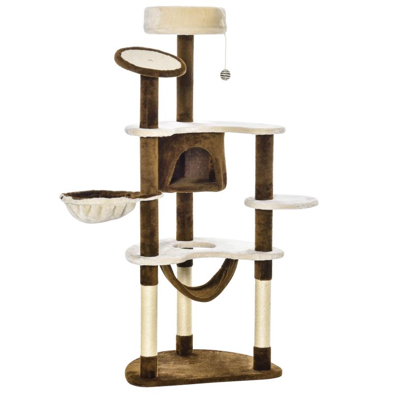 Krabpaal – Krabmeubel – Kattenboom – Kattenhuis – Kattentoren – XXL 153 cm Hoog – Stevig Anti-Kantel Ontwerp