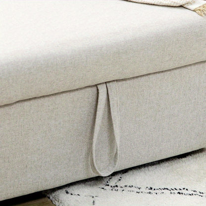 L-vormige Hoekslaapbank – Slaapbank – Hoekbank – Bankbed – 2-zits Sofa – Met Opbergruimte – Dik Foam – Metaal en Hout Frame