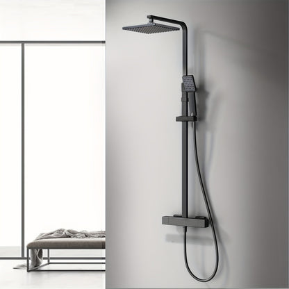 Regendouche – Douchekop – Douche Set – Raindouche – Massage Douche – Zwart Roestvrij Staal – Wandmontage – Roestvrij & Duurzaam