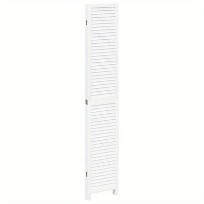 Kamerscherm Met 4 Panelen Massief Paulowniahout Wit