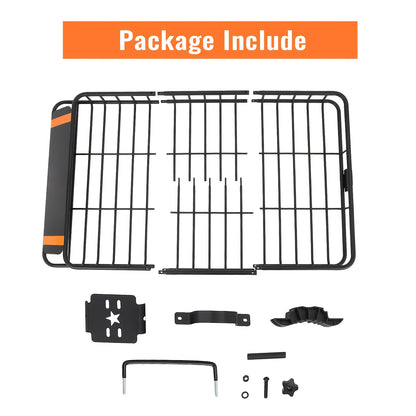 Dakkofferdrager – Dakdrager – Dakraildrager – Autodakdrager – Bagagedrager – Verstelbaar 129,5x91,4x12,7 cm – Zwart Metalen Frame – Max. 90 kg Draagkracht