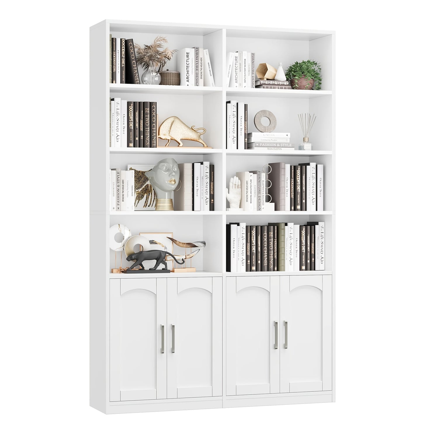 Boekenkast – Boekenkast – Opbergrek – Displayrek – Houten Plank – Wit – Groot Formaat 115x27x185,5 cm – Stevig MDF Met Anti-Valbeveiliging
