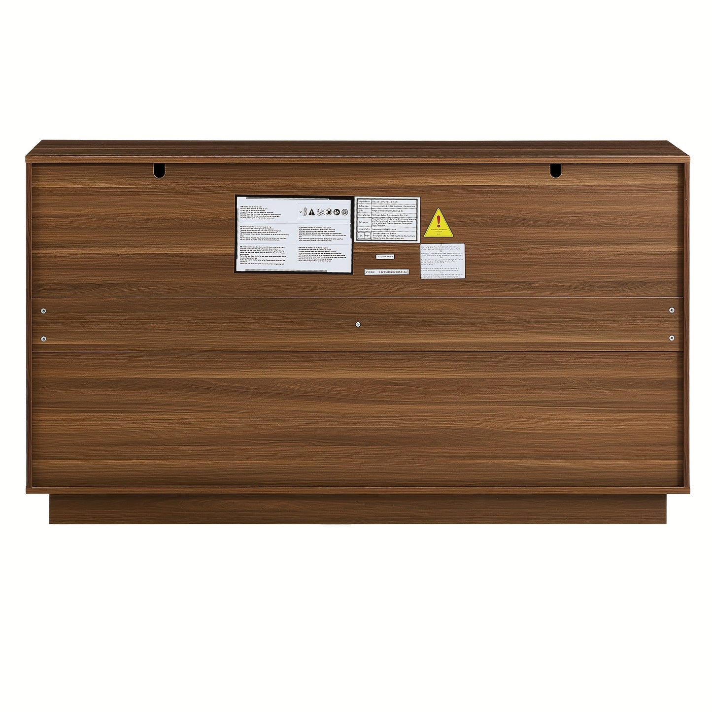 Contemporary Sideboard 150 X 40 X 85cm In Brown Wood Look with Black Doors, 2 Drawers And 4 Cupboard Doors, Spacious Storage And Stylish Design for Living Room, Dining Room And Kitchen., Dining Room Cabinet, Spacesaving Furni