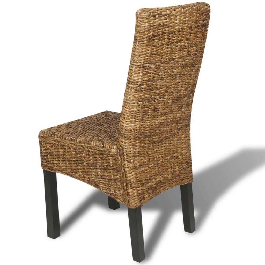 Eetkamerstoel – Eettafelstoel – Keukenstoel – Stoel – Kuipstoel – Set van 6 – Handgeweven Abaca Zitting – Massief Houten Frame