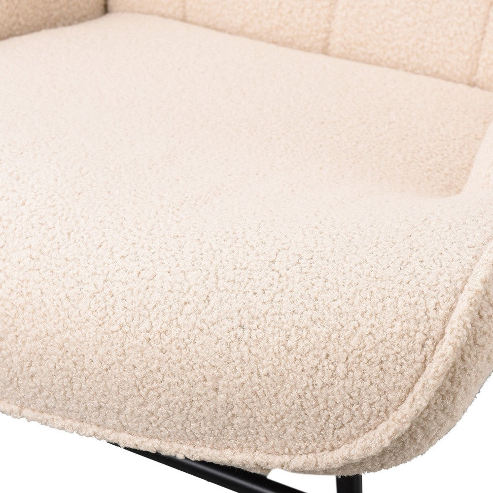 Schommelstoel – Schommelstoel Met Bekleding – Relaxstoel – Lounge Stoel – Woonkamerstoel – Beige – Memory Foam Zitting – Duurzaam Metalen Frame