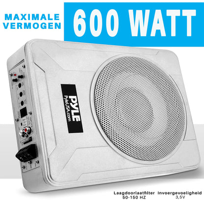 Subwoofer – Autosubwoofer – Actieve Subwoofer – Marine Subwoofer – Onderstoel Subwoofer – 600 Watt Versterker – Compact Laagprofiel Design