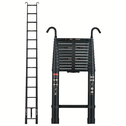 Uitklapladder – Vouwladder – Uitschuifladder – Telescopische Ladder – Trapladder – 5 Meter – Aluminium – Lichtgewicht – Antislip Voeten – Afneembare Haken
