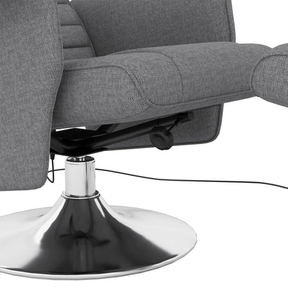 Massagestoel – Relaxstoel – Massagefauteuil – Wellnessstoel – Zitstoel – Donkergrijs – Verstelbare Rugleuning – Inclusief Voetensteun – Compact Formaat 78x95x88 cm