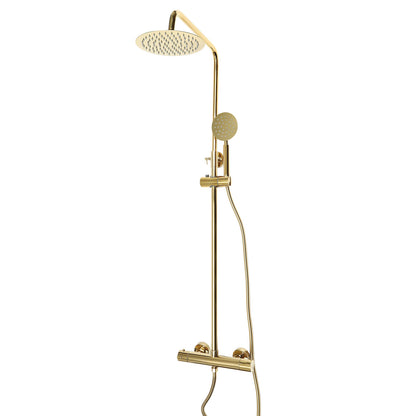 Badkraan – Badmengkraan – Handdouche – Thermostaatkraan – Wandmontage – Messing & RVS – Watervaluitloop – 1,5m Flexibele Slang