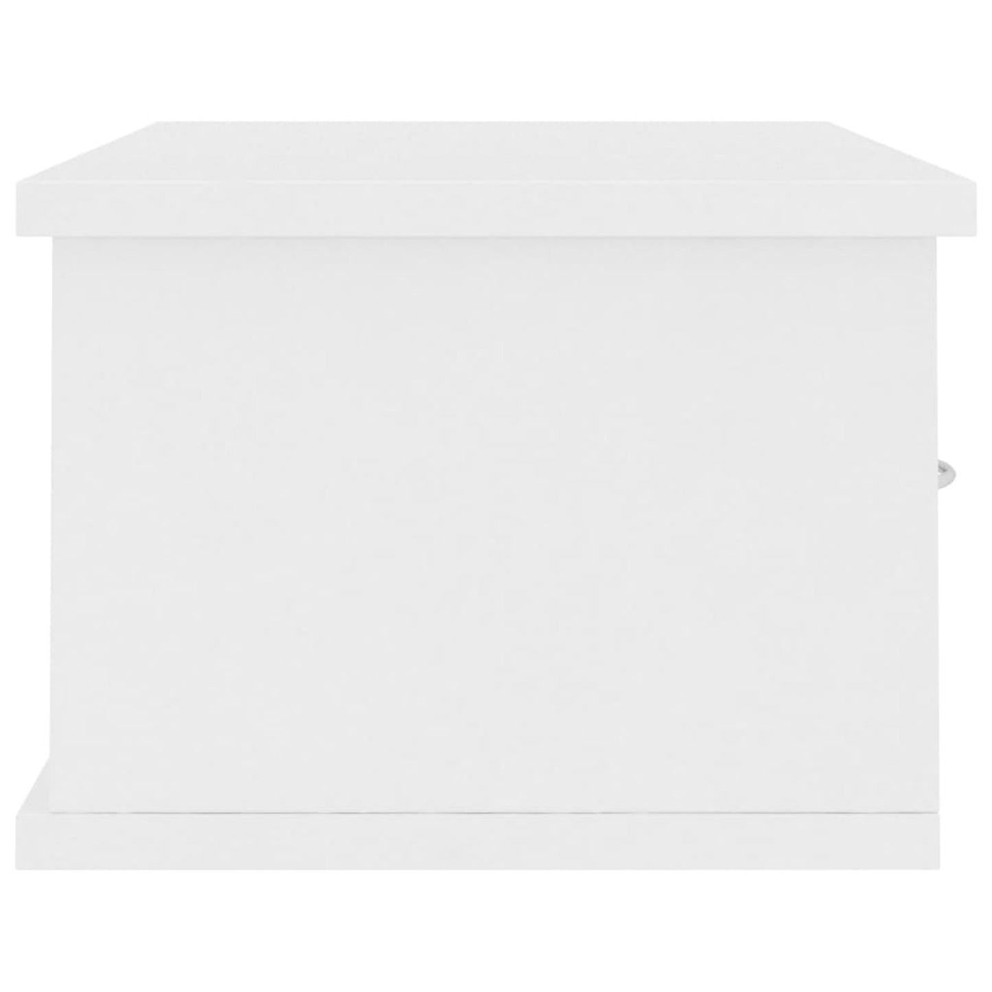 Wandplank – Boekenplank – Wandrek – Muurplank – Zwevende Plank – Incl. Lade – 60x26x18,5 cm – Wit Engineered Wood – Wandmontage