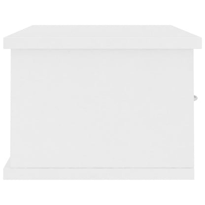 Wandplank – Boekenplank – Wandrek – Muurplank – Zwevende Plank – Incl. Lade – 60x26x18,5 cm – Wit Engineered Wood – Wandmontage