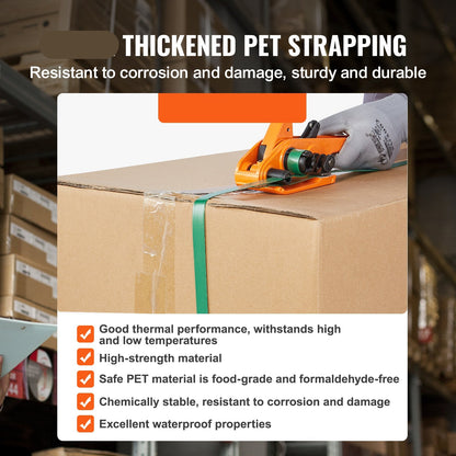 Spanband – Bindriem – Sjorband – Verpakkingsband – Zakriem – PET Materiaal – 304,8 Meter Lengte – 300 Metalen Sluitingen