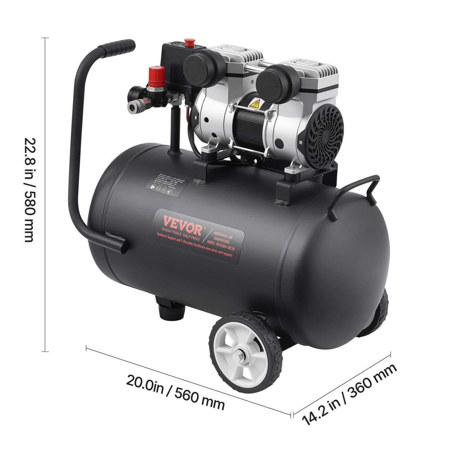 Luchtcompressor – Compressor – Air Compressor – Olievrije Compressor – Mobiele Compressor – Compact Design – 8 Gallon Tank – 90 PSI Druk