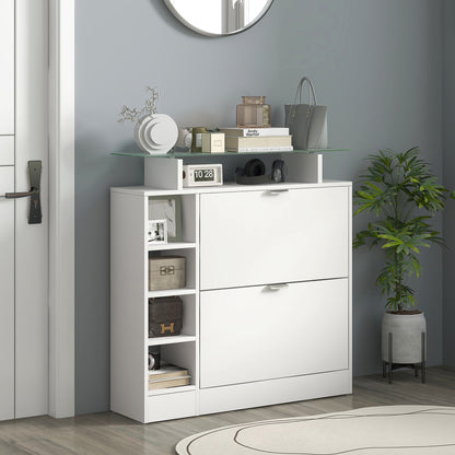 Schoenenkast – Schoenenrek – Schoenenopberger – Schoenenbank – Halmeubel – 12 Paar Capaciteit – Anti-Kantel Ontwerp – Melamine Spaanplaat Wit